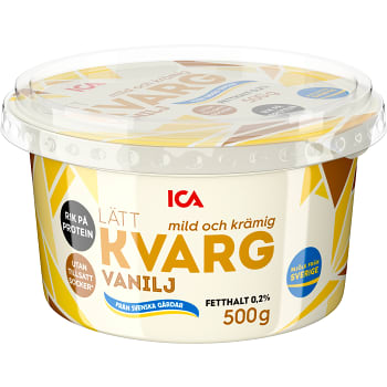 Kvarg Lätt 0,2% Vanilj 500g ICA