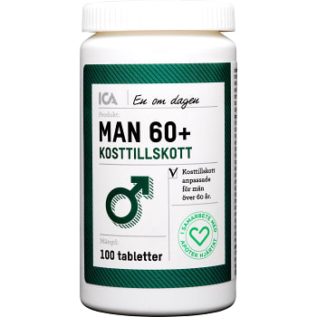 Kosttillskott Multivitamin Man 60+ 100-p ICA Hjärtat
