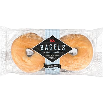 Bagels Naturell 4-p 340g ICA