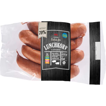 Lunchkorv Extra fin 70% kötthalt 400g ICA