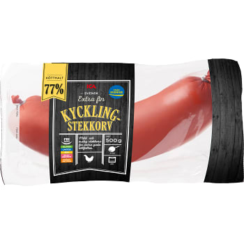 Stekkorv Kyckling Extra fin 77% Kötthalt 500g ICA