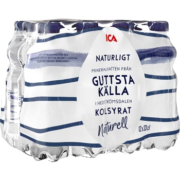 Vatten Kolsyrad Naturell 33cl 12-p ICA
