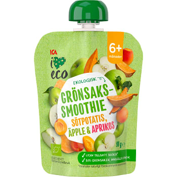 Grönsakssmoothie Sötpotatis, äpple & aprikos 6+mån 90g ICA I love eco