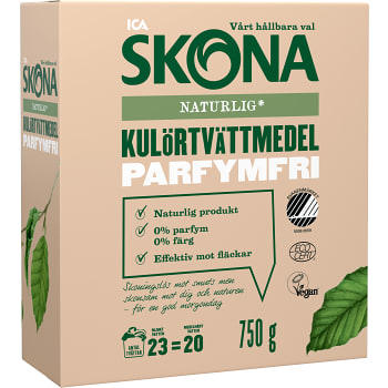 Kulörtvättmedel Parfymfri Ekologisk 750ml ICA Skona
