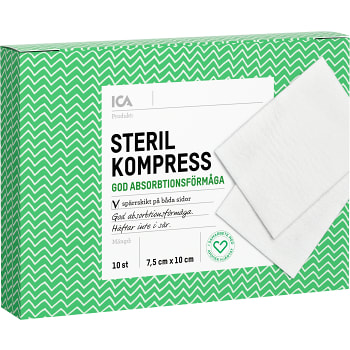 Steril kompress 10-p ICA Hjärtat