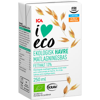 Matlagningsbas Havre Ekologisk Laktosfri 25cl ICA I love eco