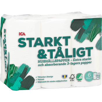 Hushållspapper Starkt &amp; Tåligt 6-p ICA