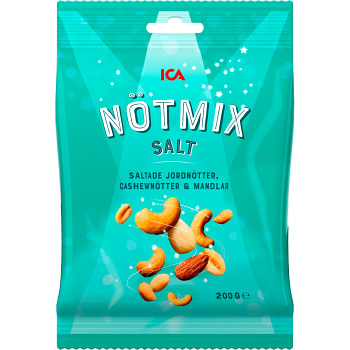 Nötmix Saltade Jordnötter Cashew &amp; Mandlar 200g ICA