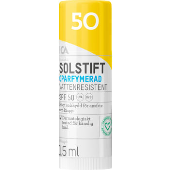Solstift SPF 50 15ml ICA Hjärtat