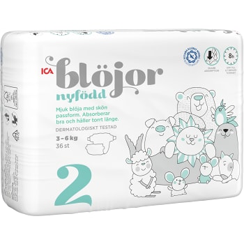 Blöjor Nyfödd Strl 2 3-6kg 36-p ICA