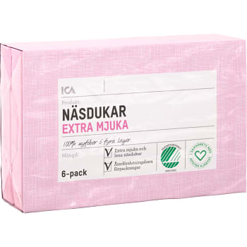 Näsdukar 6-p ICA Hjärtat