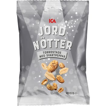 Jordnötter Torrostade med Svartpeppar 200g ICA