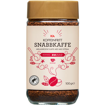 Snabbkaffe Koffeinfritt 100g ICA