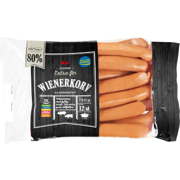 Wienerkorv 80% Extra fin 720g ICA