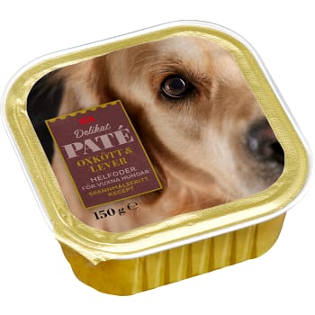 Hundmat oxkött &amp; lever i paté 150g ICA