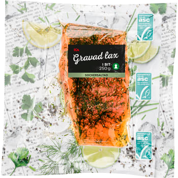Lax gravad i bit 250g Miljömärkt ICA