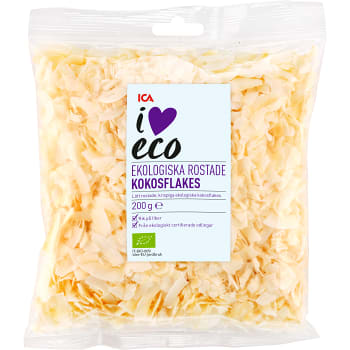 Kokosflakes Ekologiska rostade 200g ICA I love eco