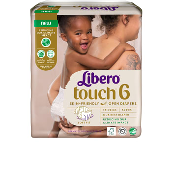 Blöjor Touch Strl 6 13-20 kg 36-p Miljömärkt Libero