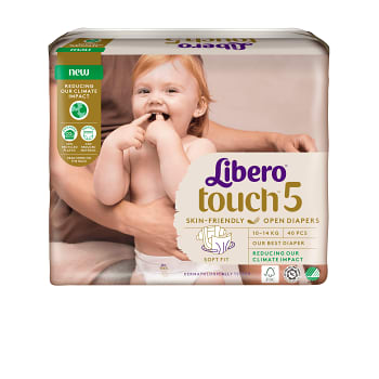 Blöjor Touch Strl 5 10-14kg 40-p Miljömärkt Libero