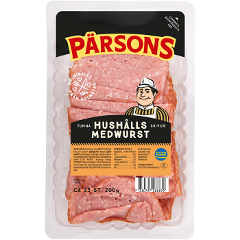 Hushållsmedwurst Rökt tunna skivor 200g Pärsons