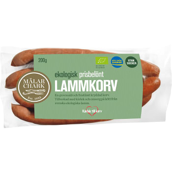 Lammkorv 4-p Ekologisk 200g Mälarchark