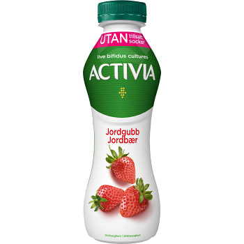 Drickyoghurt Jordgubb utan tillsatt socker 310g Activia