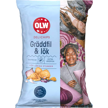 Delichips Gräddfil&Lök 150g Olw