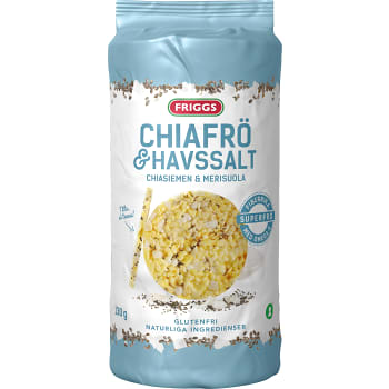 Majskakor Chiafrö &amp; havssalt Glutenfri 130g Friggs