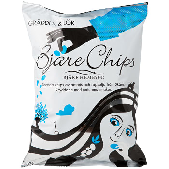 Chips Gräddfil &amp; Lök 200g Bjäre Chips