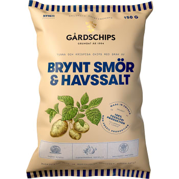 Potatischips Brynt smör &amp; havssalt 150g Gårdschips
