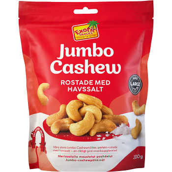 Cashewnötter Jumbo Rostade 200g Exotic Snacks