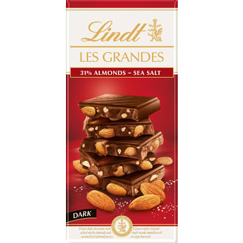 Chokladkaka LES GRANDES Mandel Havssalt Mörk 150g Lindt