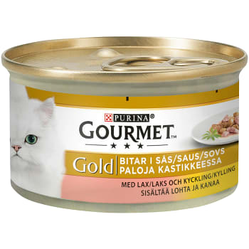 Kattmat Lax &amp; kyckling i sås 85g Gourmet