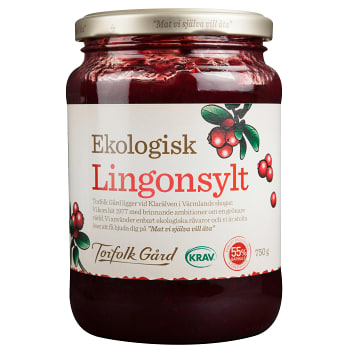 Lingonsylt 750g KRAV Torfolk Gård