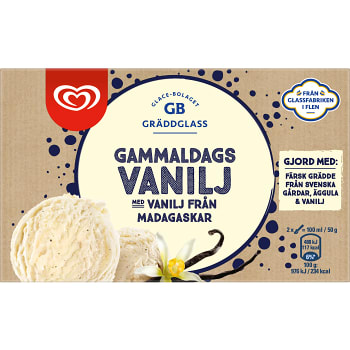 Glass Gammeldags Vanilj 500ml GB Gräddglass