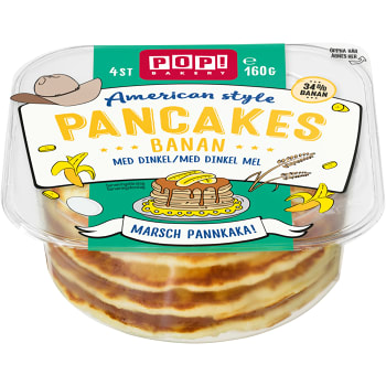Pannkakor Amerikanska Banan 160g 4-p POP! Bakery