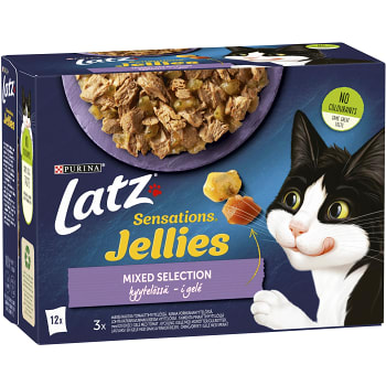 Kattmat Sensations Jellies Mix Selection i géle 12-p 1020g Latz