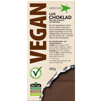 Chokladkaka Ljus Vegan Ekologisk 100g Greenstar