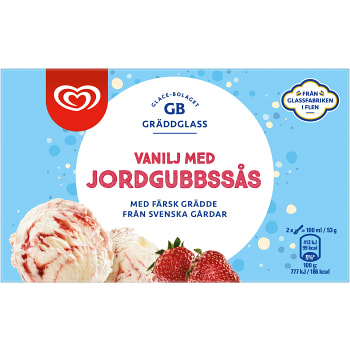 Glass Vanilj Jordgubb 500ml GB Gräddglass