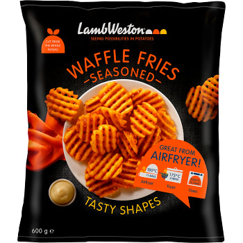 Pommes frites Waffle Fries Kryddad Fryst 600g Lamb Weston