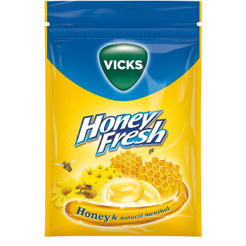 Halstablett Honey Fresh & natural menthol 72g Vicks