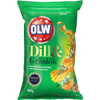 Chips Dill &amp; gräslök liten påse 40g OLW