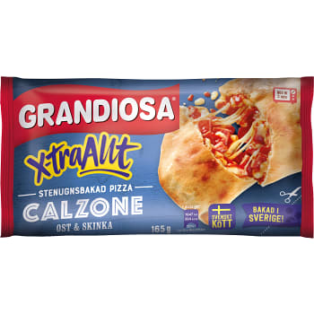 Extra allt calzone Ost &amp; skinka Minipizza Fryst 165g Grandiosa