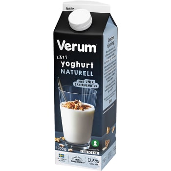 Lätt yoghurt Naturell 0,5% Laktosfri 1000g Verum