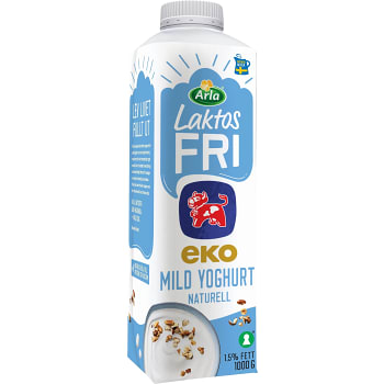 Mild Yoghurt Naturell 1,5% Laktosfri Ekologisk 1000g Arla Ko®