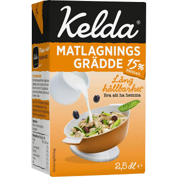 Matlagningsgrädde 15% 2,5dl Kelda