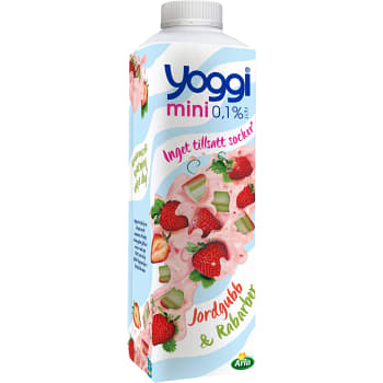 Yoghurt Mini Jordgubb &amp; Rabarber 0,1% 1000g Yoggi®