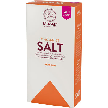 Finkornigt Hushållssalt med jod 1kg Falksalt