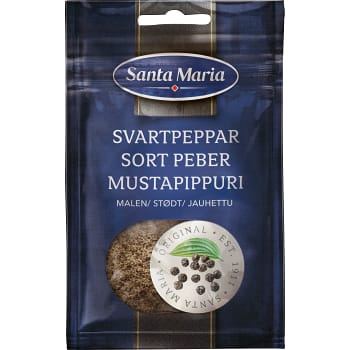 Svartpeppar Malen påse 20g Santa Maria
