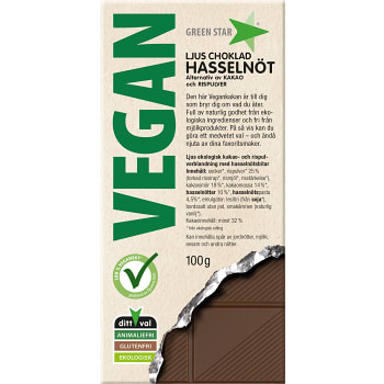 Choklad Ljus Vegan 100g Greenstar